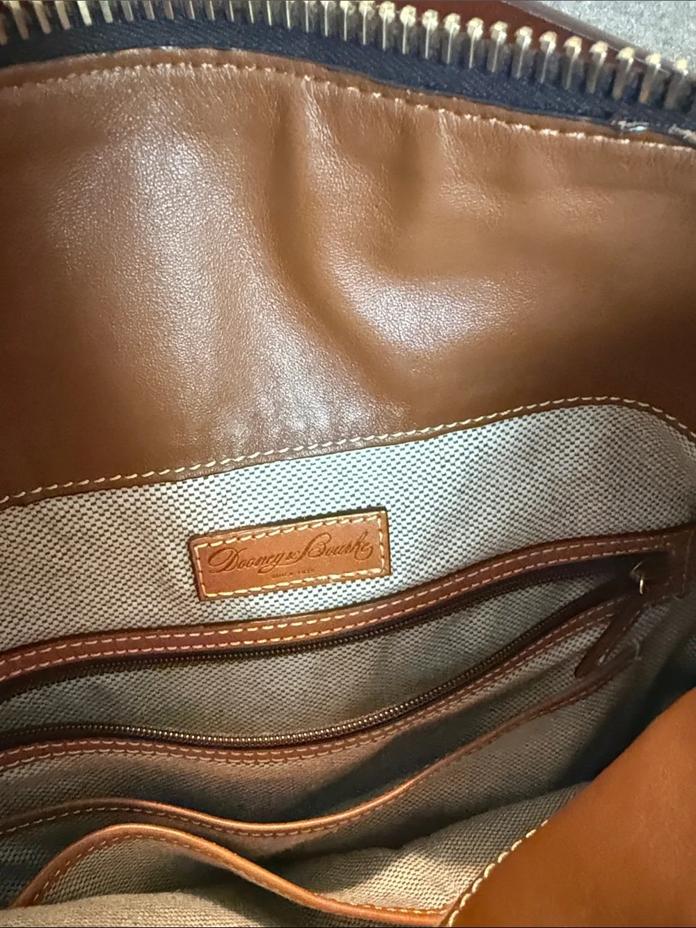 Dooney & Bourke Dark Brown Suede Hobo with Leather Trim